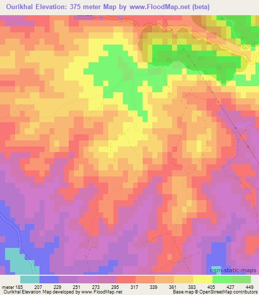 Ourikhal,Morocco Elevation Map