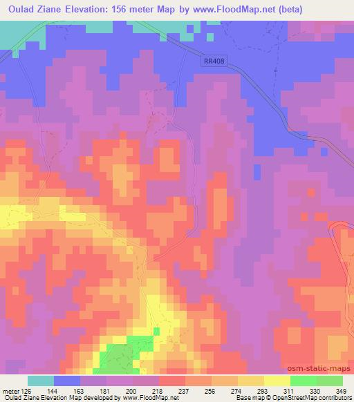 Oulad Ziane,Morocco Elevation Map