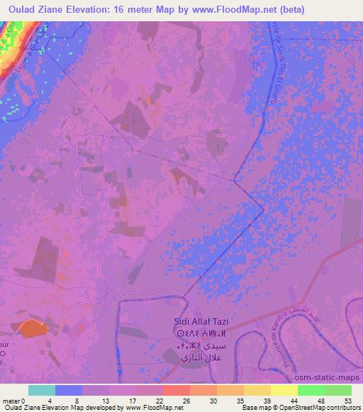 Oulad Ziane,Morocco Elevation Map