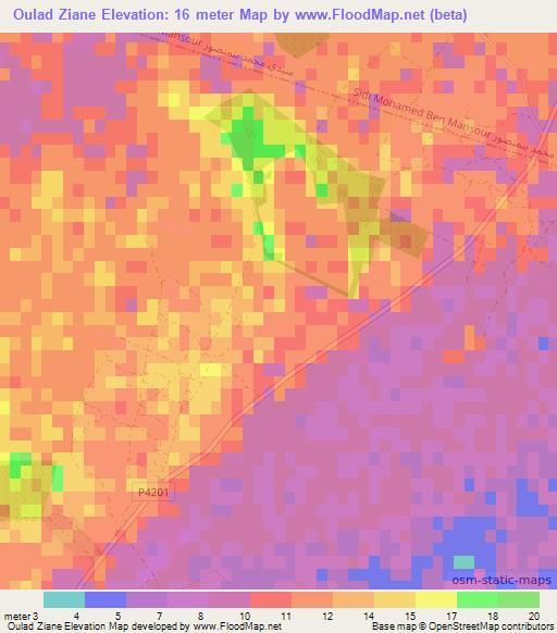 Oulad Ziane,Morocco Elevation Map