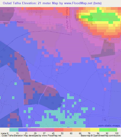 Oulad Talha,Morocco Elevation Map