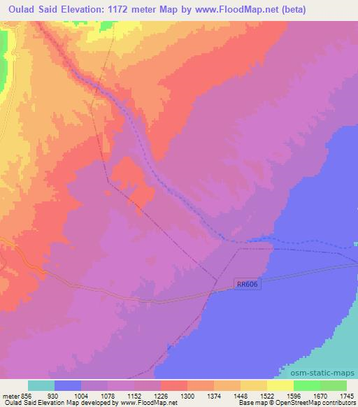 Oulad Said,Morocco Elevation Map