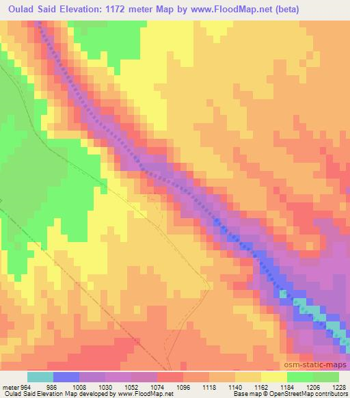 Oulad Said,Morocco Elevation Map