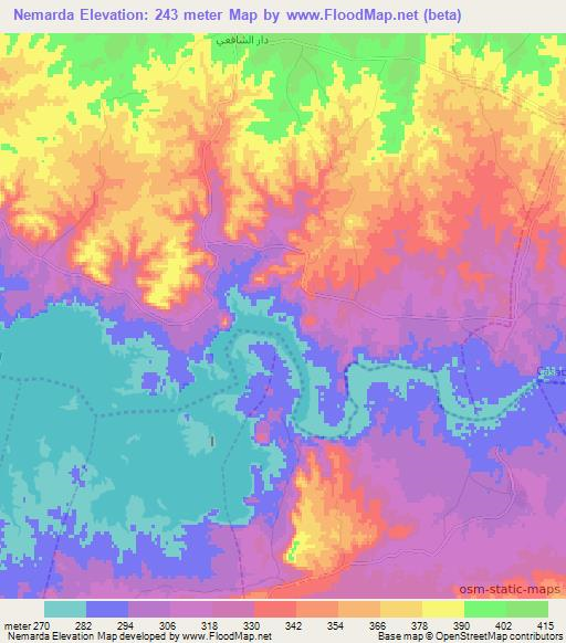 Nemarda,Morocco Elevation Map