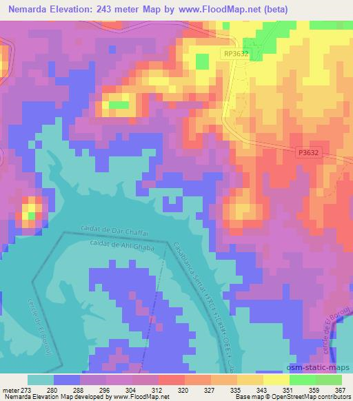 Nemarda,Morocco Elevation Map