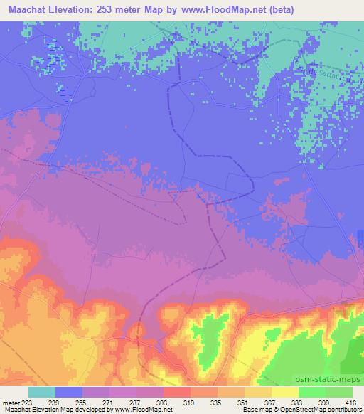 Maachat,Morocco Elevation Map