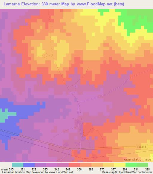 Lamarna,Morocco Elevation Map