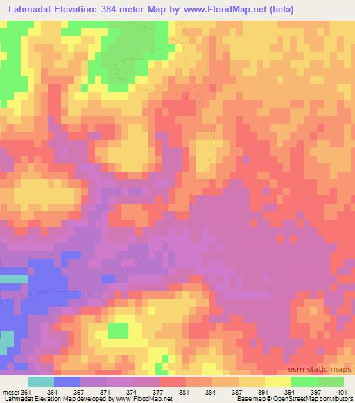 Lahmadat,Morocco Elevation Map