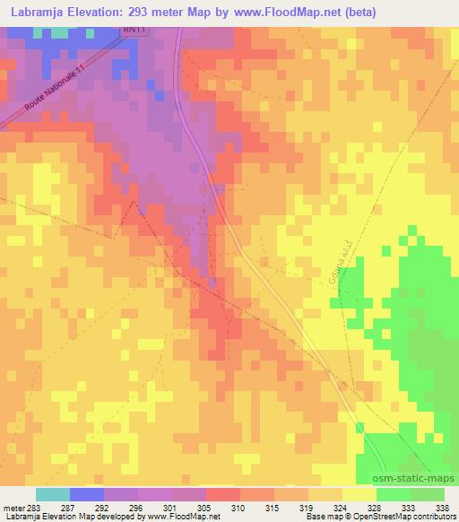 Labramja,Morocco Elevation Map