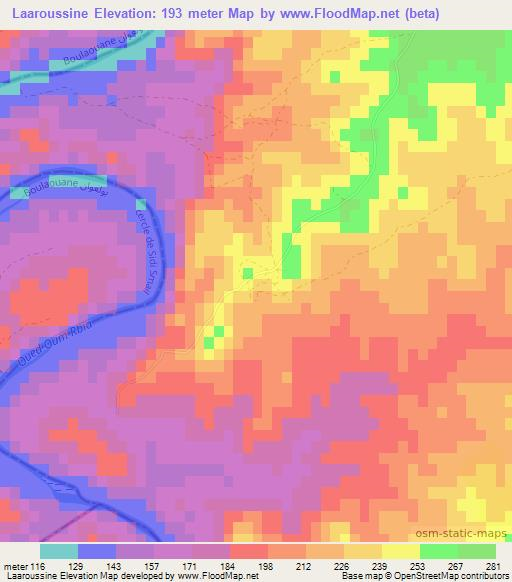 Laaroussine,Morocco Elevation Map