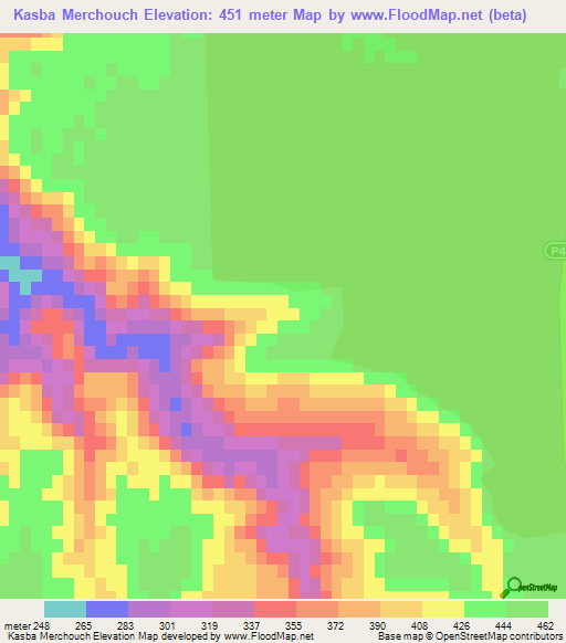 Kasba Merchouch,Morocco Elevation Map