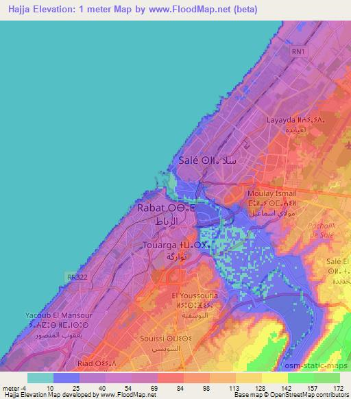 Hajja,Morocco Elevation Map