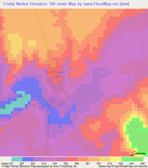 Friday Market,Morocco Elevation Map