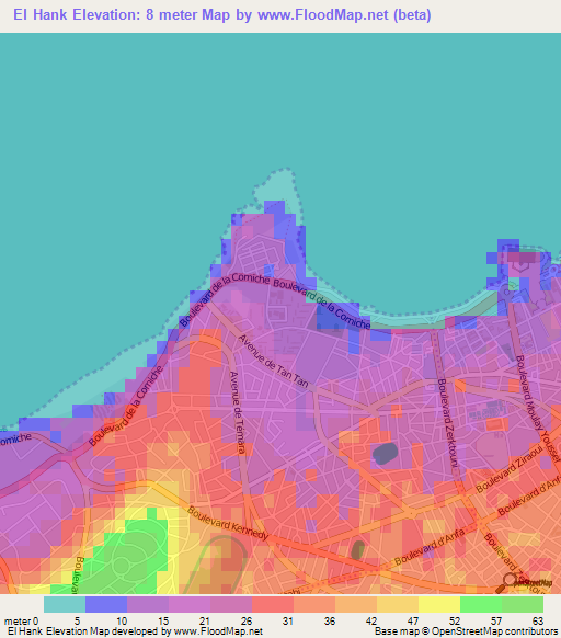 El Hank,Morocco Elevation Map