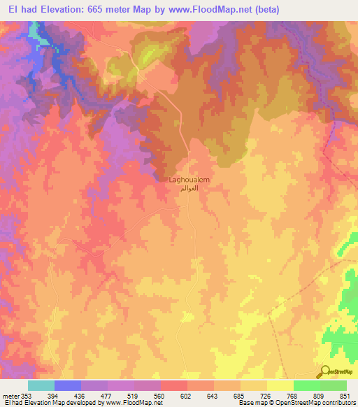 El had,Morocco Elevation Map