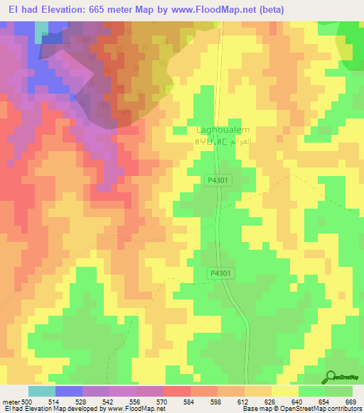 El had,Morocco Elevation Map