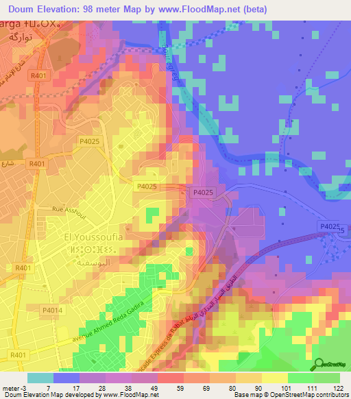 Doum,Morocco Elevation Map