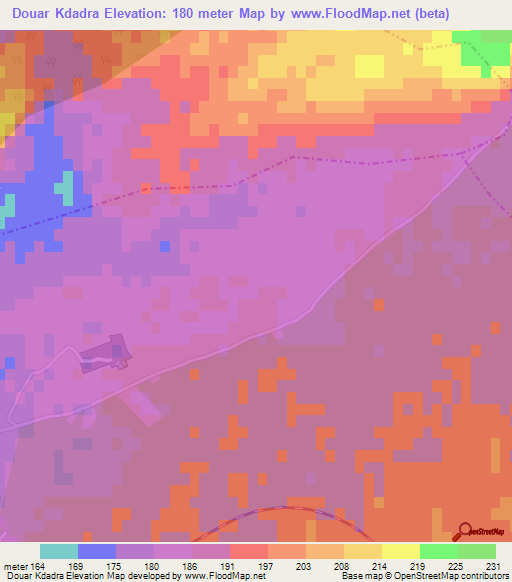 Douar Kdadra,Morocco Elevation Map