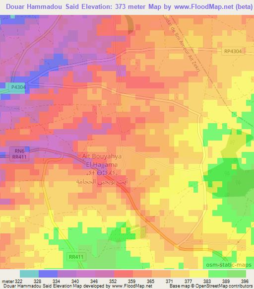 Douar Hammadou Said,Morocco Elevation Map