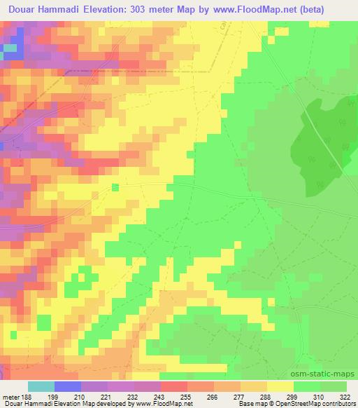 Douar Hammadi,Morocco Elevation Map