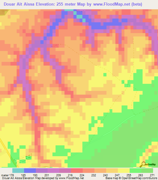 Douar Ait Aissa,Morocco Elevation Map