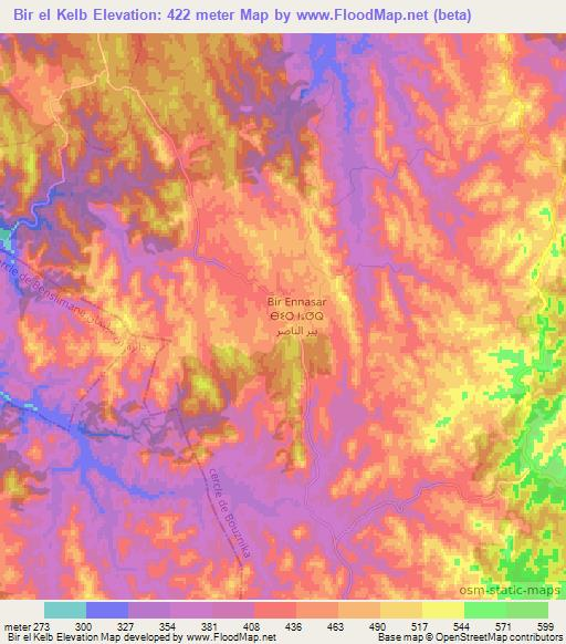 Bir el Kelb,Morocco Elevation Map