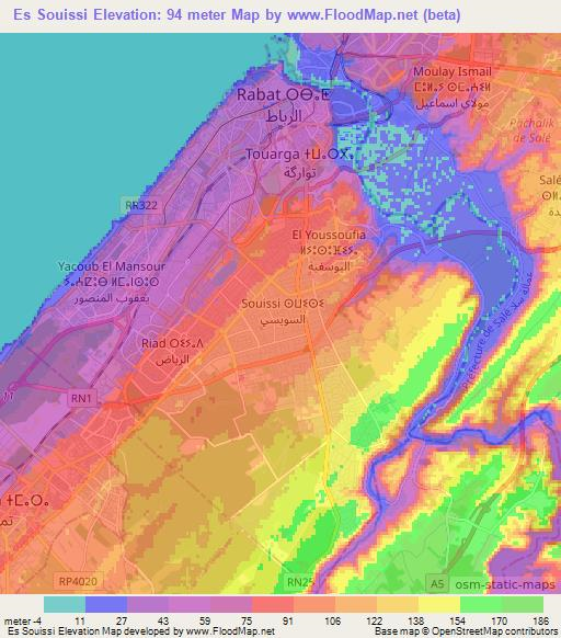 Es Souissi,Morocco Elevation Map