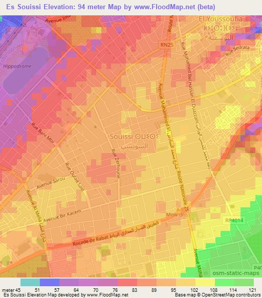 Es Souissi,Morocco Elevation Map