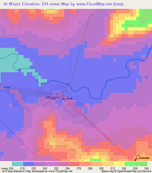 Al M'aziz,Morocco Elevation Map