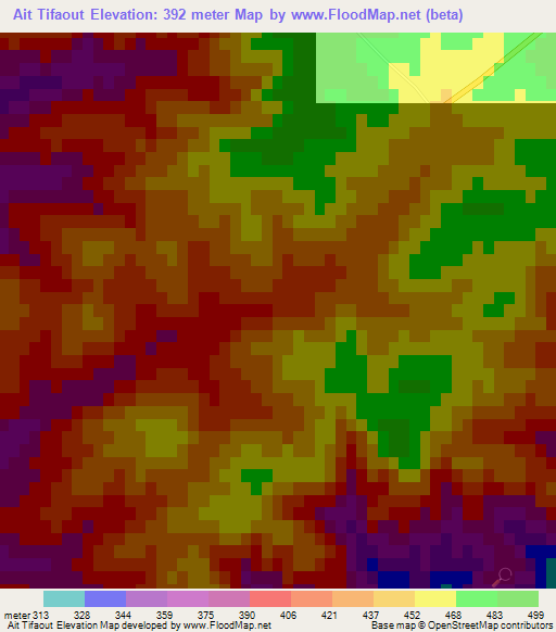 Ait Tifaout,Morocco Elevation Map