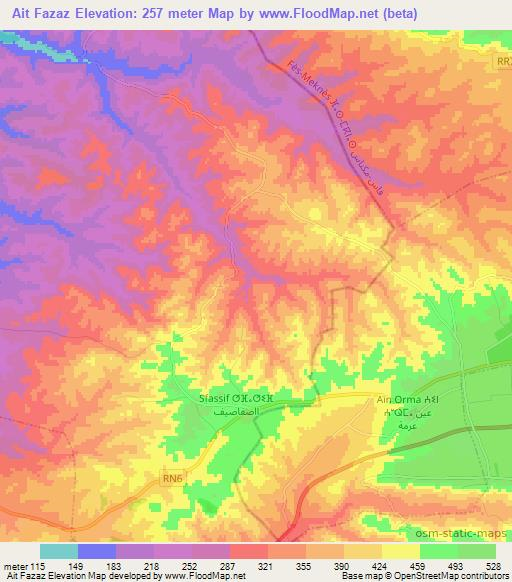 Ait Fazaz,Morocco Elevation Map