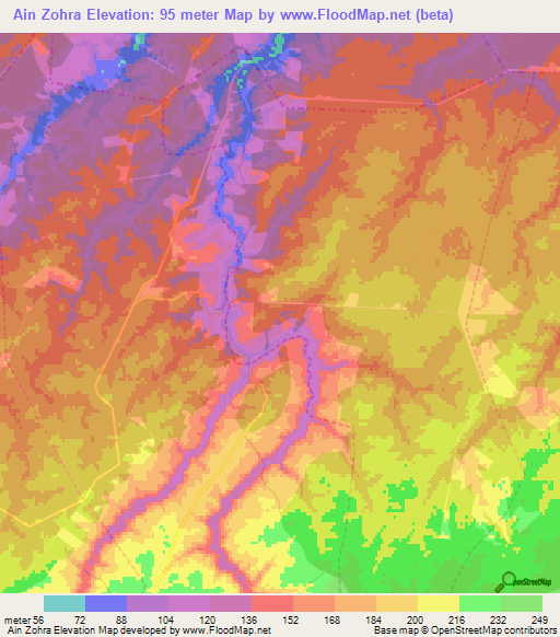 Ain Zohra,Morocco Elevation Map