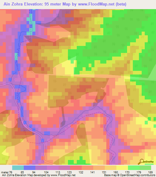 Ain Zohra,Morocco Elevation Map