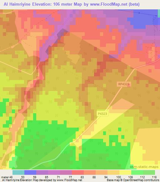 Al Haimriyine,Morocco Elevation Map