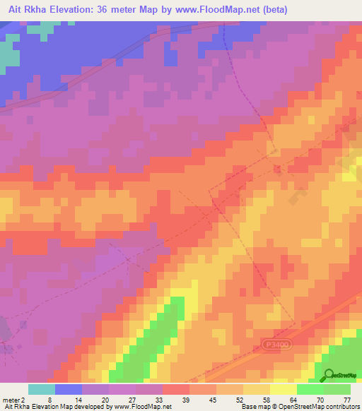 Ait Rkha,Morocco Elevation Map