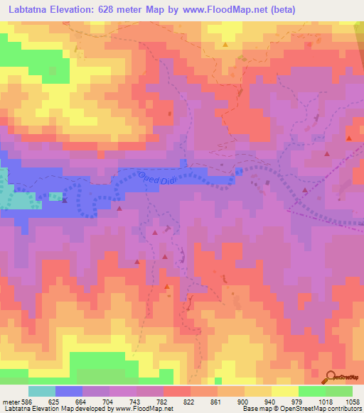 Labtatna,Morocco Elevation Map