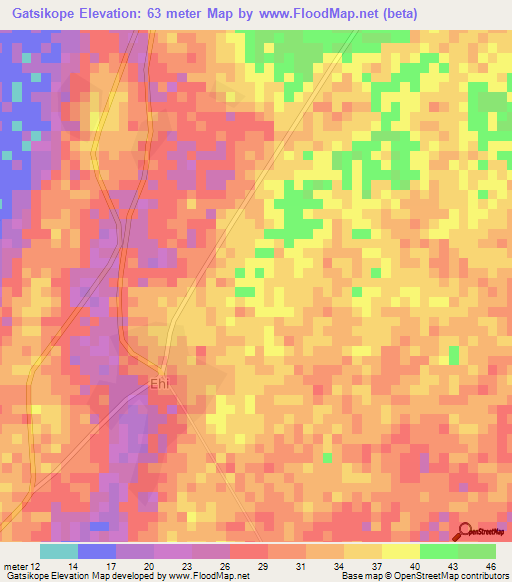 Gatsikope,Ghana Elevation Map