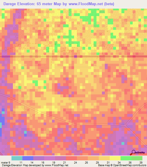 Darege,Ghana Elevation Map