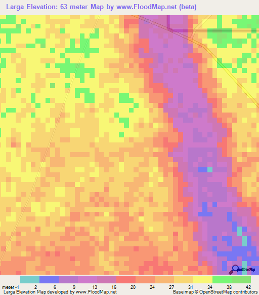 Larga,Ghana Elevation Map