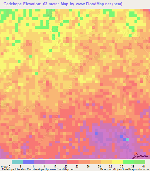 Gedekope,Ghana Elevation Map