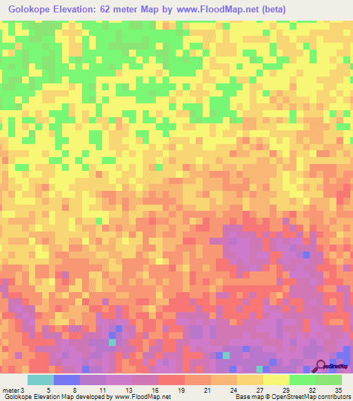 Golokope,Ghana Elevation Map