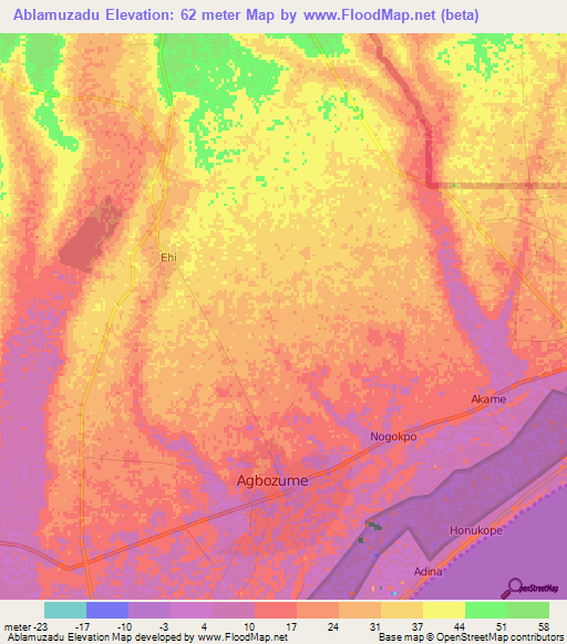 Ablamuzadu,Ghana Elevation Map