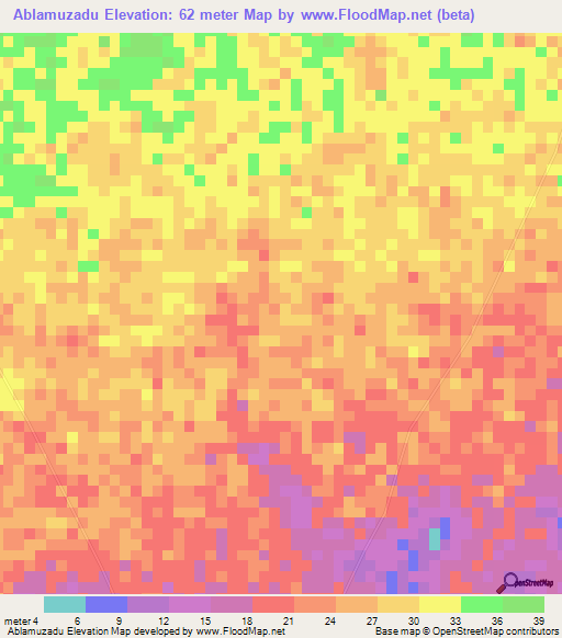 Ablamuzadu,Ghana Elevation Map