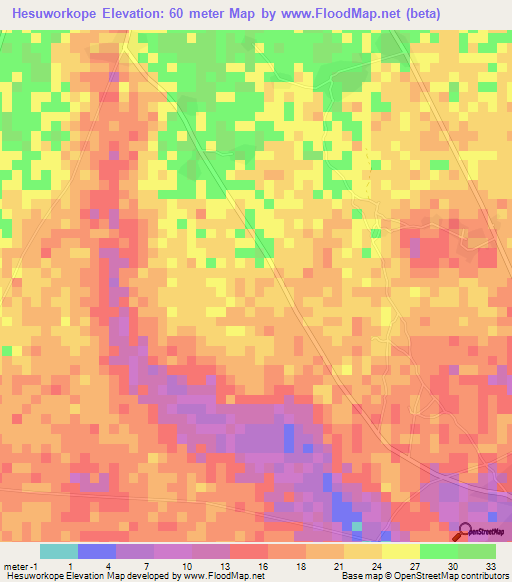 Hesuworkope,Ghana Elevation Map