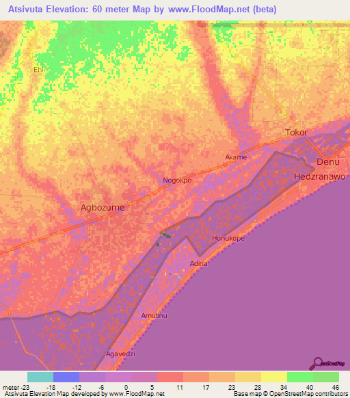 Atsivuta,Ghana Elevation Map