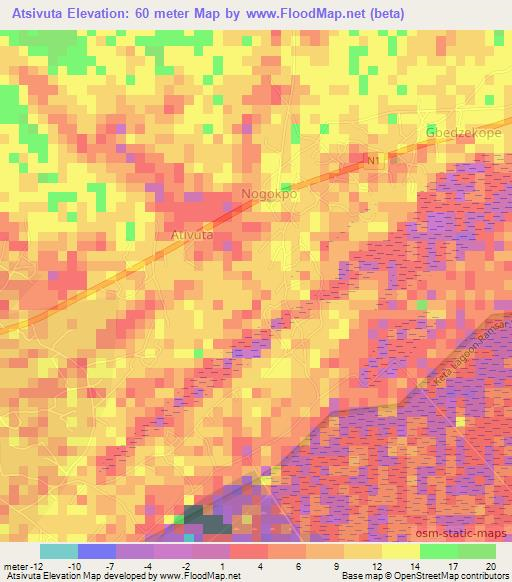 Atsivuta,Ghana Elevation Map