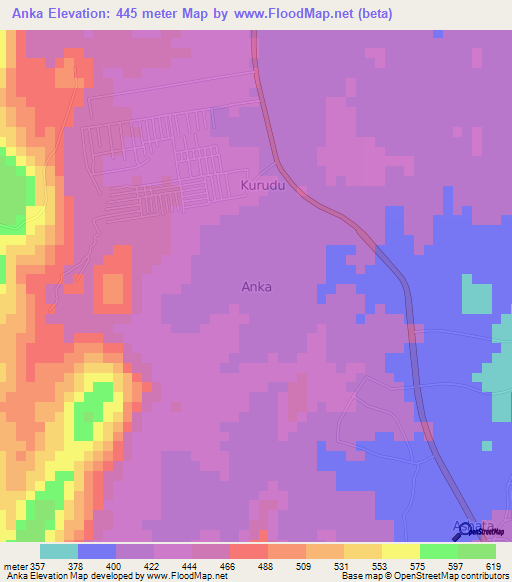 Anka,Nigeria Elevation Map