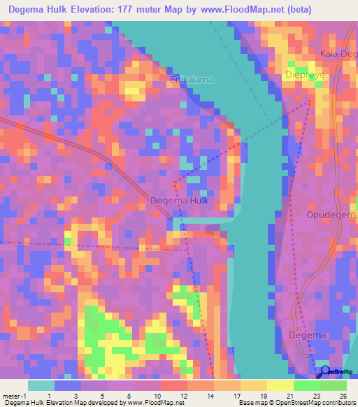 Degema Hulk,Nigeria Elevation Map