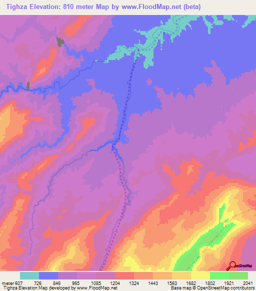 Tighza,Morocco Elevation Map