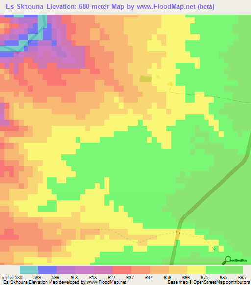 Es Skhouna,Morocco Elevation Map